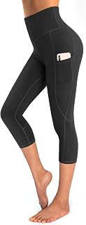 OUGES Women's sports leggings, high waist leggings, yoga trousers, opaque sports trousers with pockets