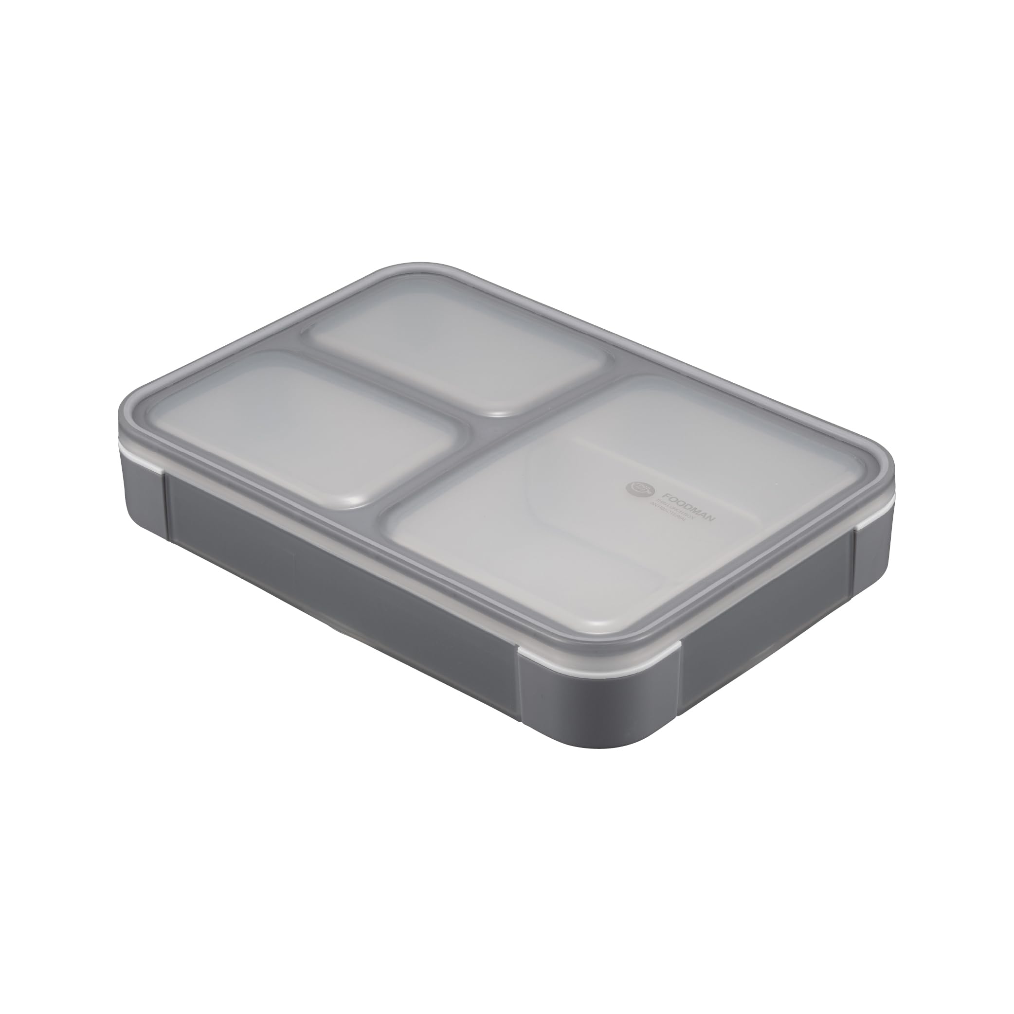 CB Japan Food Man Bento Box, Can Stand Upright, Slim, 600ml [Antibacterial] Gray