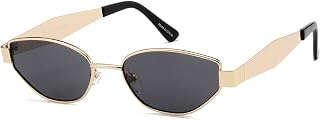 Retro Oval Cat Eye Sunglasses Womens Trendy Metal Shades CA2249