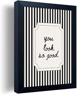 Black and White Bathroom Wall Art You Look So Good Framed Black Striped Bathroom Decor Modern Minimalist Canvas Print Painting Artworks for Wall