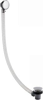 ENKI, W34, 1.5 Inch Chrome Bath Waste & Overflow, Sturdy Plastic Pipping, Pop Up Waste Connection, Contemporary Design, Pop Up Bath Plug Waste, Easy Clean, Easy to Install Bath Waste Kit, Fixings