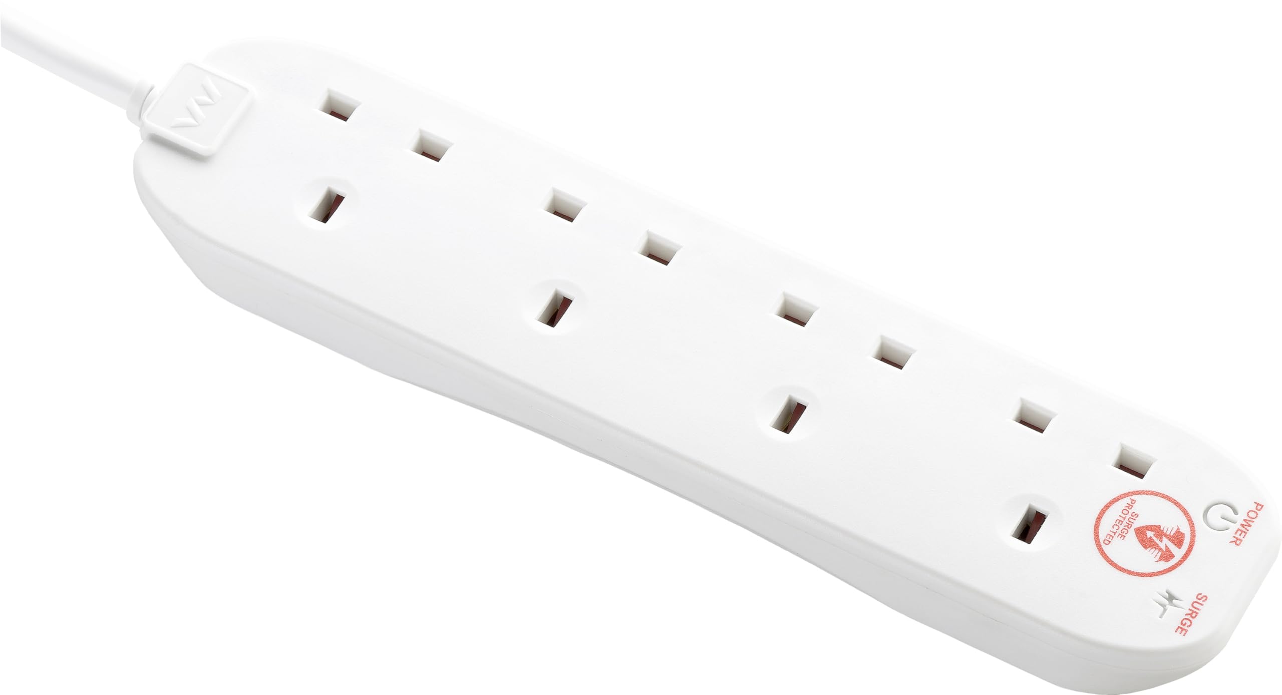 Masterplug Four Socket Extension Lead, 2 Metre Cable, Surge Protection, Power an