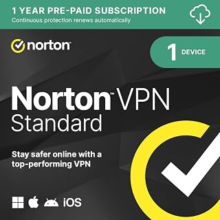 Norton VPN Standard 2026 | 1 Device| 1-Year Subscription with Automatic ‎Renewal | Activation Code by Email