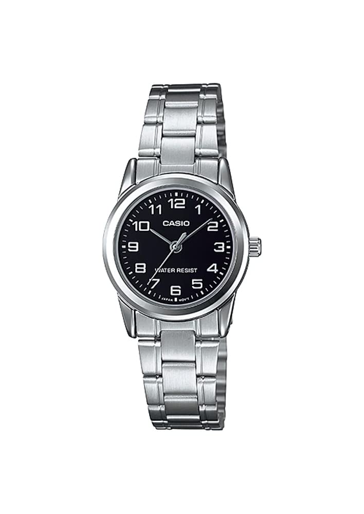 Casio LTP-V001D-1B Women's Easy Reader Stainless Steel Standard Black Dial Watch