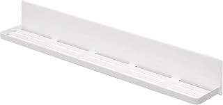 Yamazaki 4858 Magnetic Bathroom Rack, Long, White, Approx. W: 23.6 x D: 3.3 x H: 3.1 inches (60 x 8.5 x 8 cm), Tower Type, Bathroom Shelf, Drainage Holes, Hooks Included