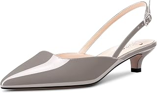 Castamere Women's Stockings Kitten Heel Heel Pointed Toe Sandals Slip-On Slingback Pumps Wedding Party Dress 3.5 CM Heels