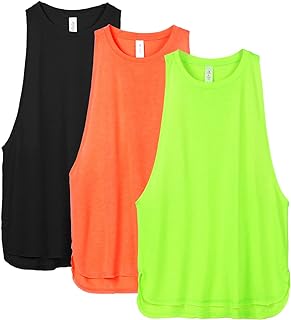 icyzone Women Casual Sleeveless Sports Tank Top Loose Exercise Yoga Running Tank Tops, Pack of 3