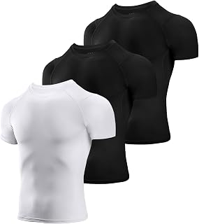 Niksa 2 Pieces Fitness T-Shirts Compression Sports Clothing Long Sleeve Men for Running, Exercise, Gym