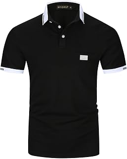 Men's Regular-Fit Cotton Short Sleeve Polo Shirt Casual Golf Polos