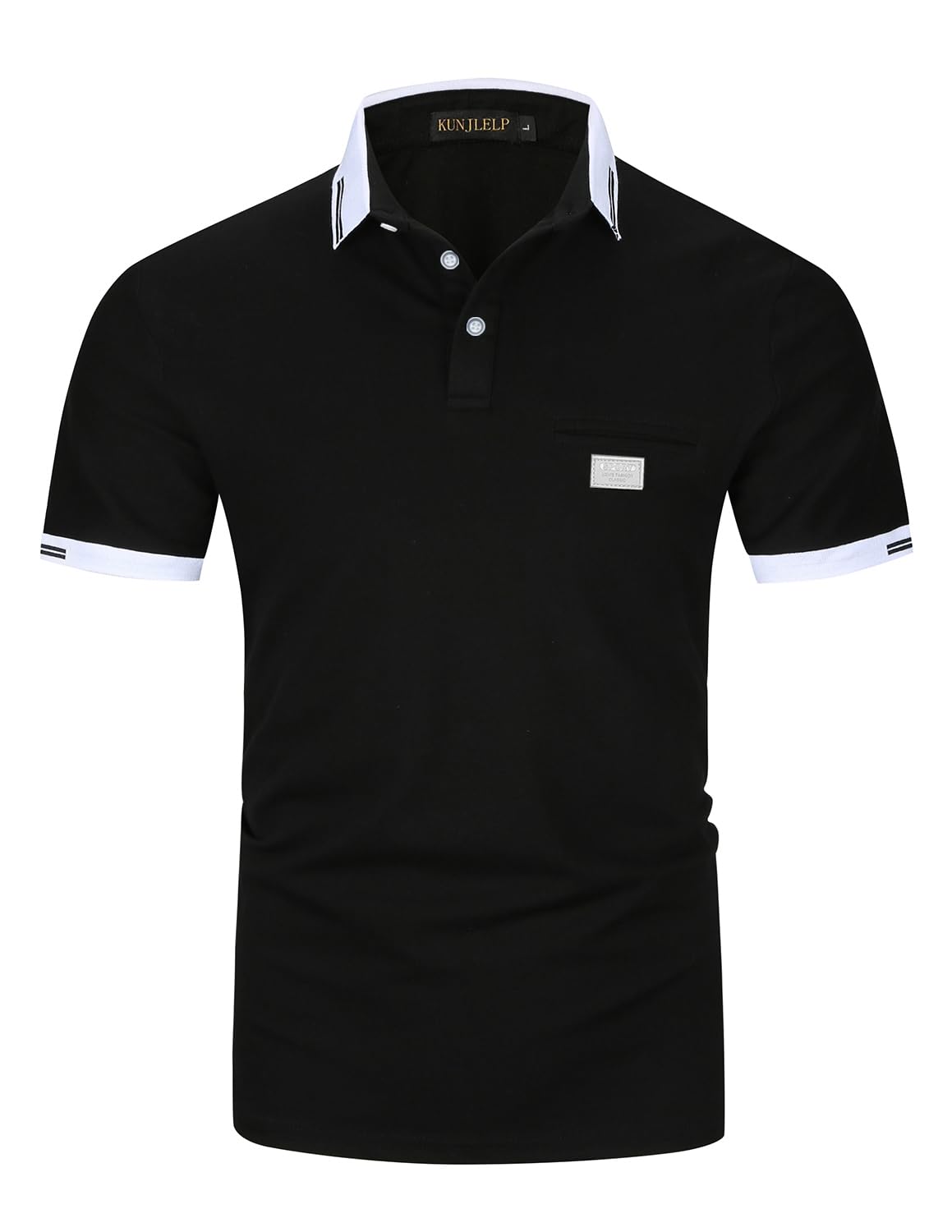 Men's Regular-Fit Cotton Short Sleeve Polo Shirt Casual Golf Polos
