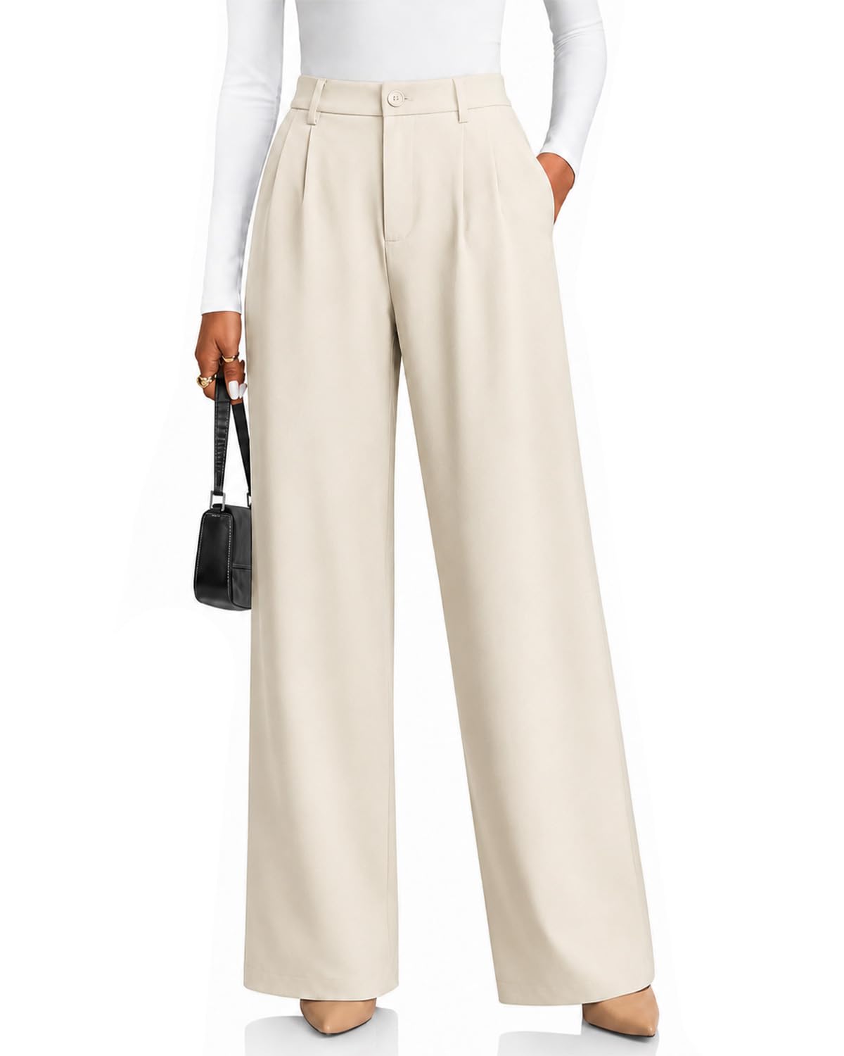 Zylioo Tall Wide Leg Dress Pants for Women Business Casual Trousers