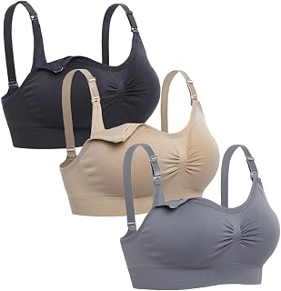 Astrélie Seamless Nursing Bra for Women, Ultra Soft Wireless Maternity and Postpartum Sleep Bra, Breastfeeding Bra with Removable Pads Pack of 3