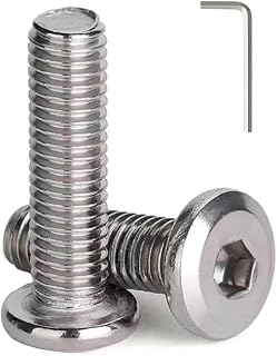 M6 x 20mm (20 Pack) Metric Flat Head Hex Socket Cap Screws Bolts, 304 Stainless Steel 18-8, Hex Drive, Bright Finish, Fully Machine Thread