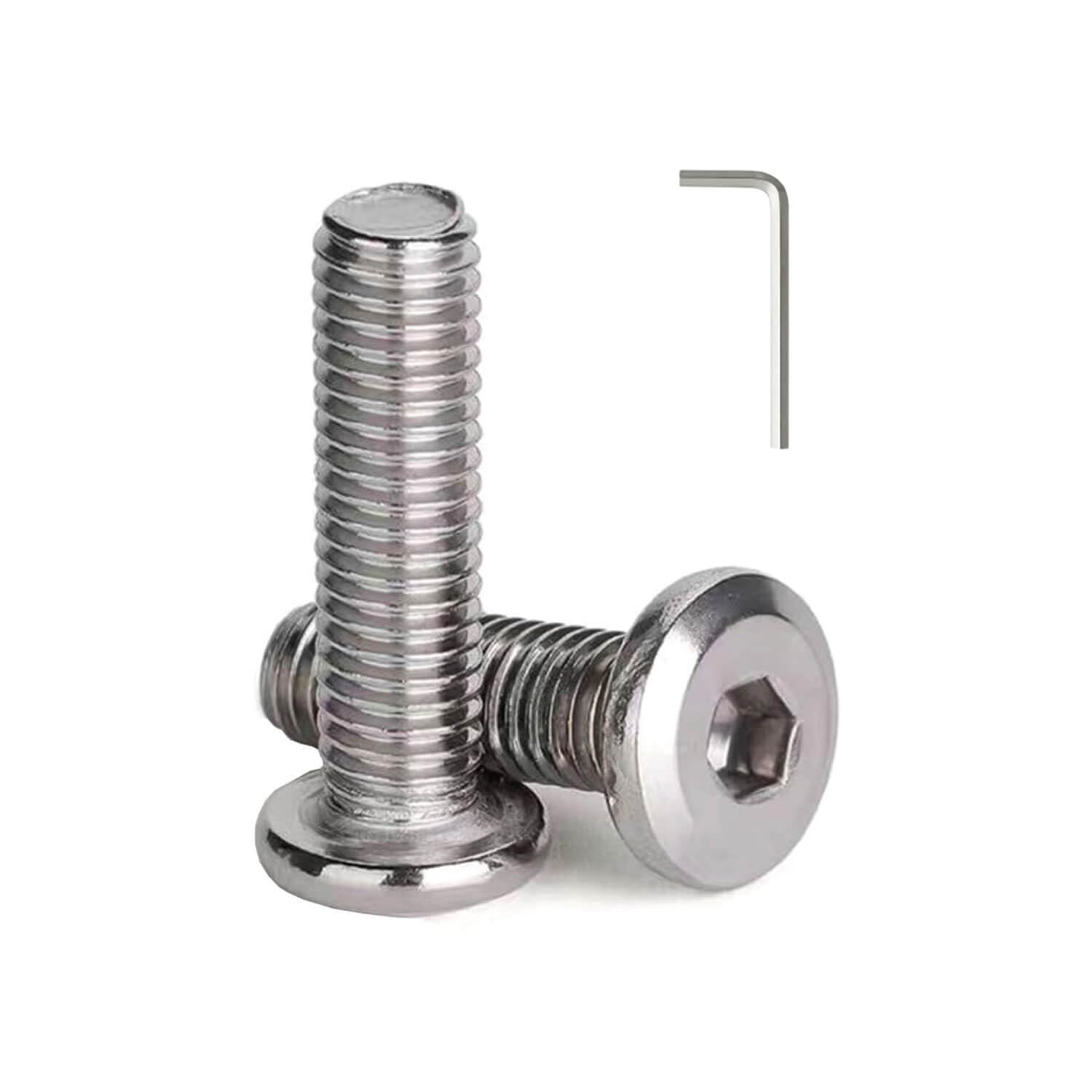 M6 x 20mm (20 Pack) Metric Flat Head Hex Socket Cap Screws Bolts, 304 Stainless 