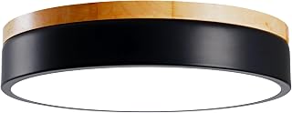 12Inch Dimmable Wood LED Ceiling Light, 3000-6000K Tunable,Flush Mount Close to Ceiling Lighting 24W, Modern Fixture for Kitchen, Bedroom, Hallway