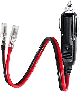 CYSSJF 12V Cigarette Lighter Plug Male Plug for Cigarette Lighter Adapter | Car Replacement, 24V/12V Car Plug with Leads, 30CM/11.8IN,10A Fuse, LED Light | For Motorcycle Car Tractor Camper (1 PC)
