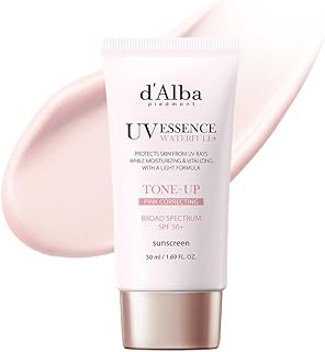 d'alba Piedmont Waterfull Tone-Up Sunscreen Serum (1.69 fl oz), SPF 50+ | BROAD SPECTRUM SPF 50 +, Makeup Base, Foundation-Free, Even Skint Tone, Korean Sunscreen for Face, All Skin Tones