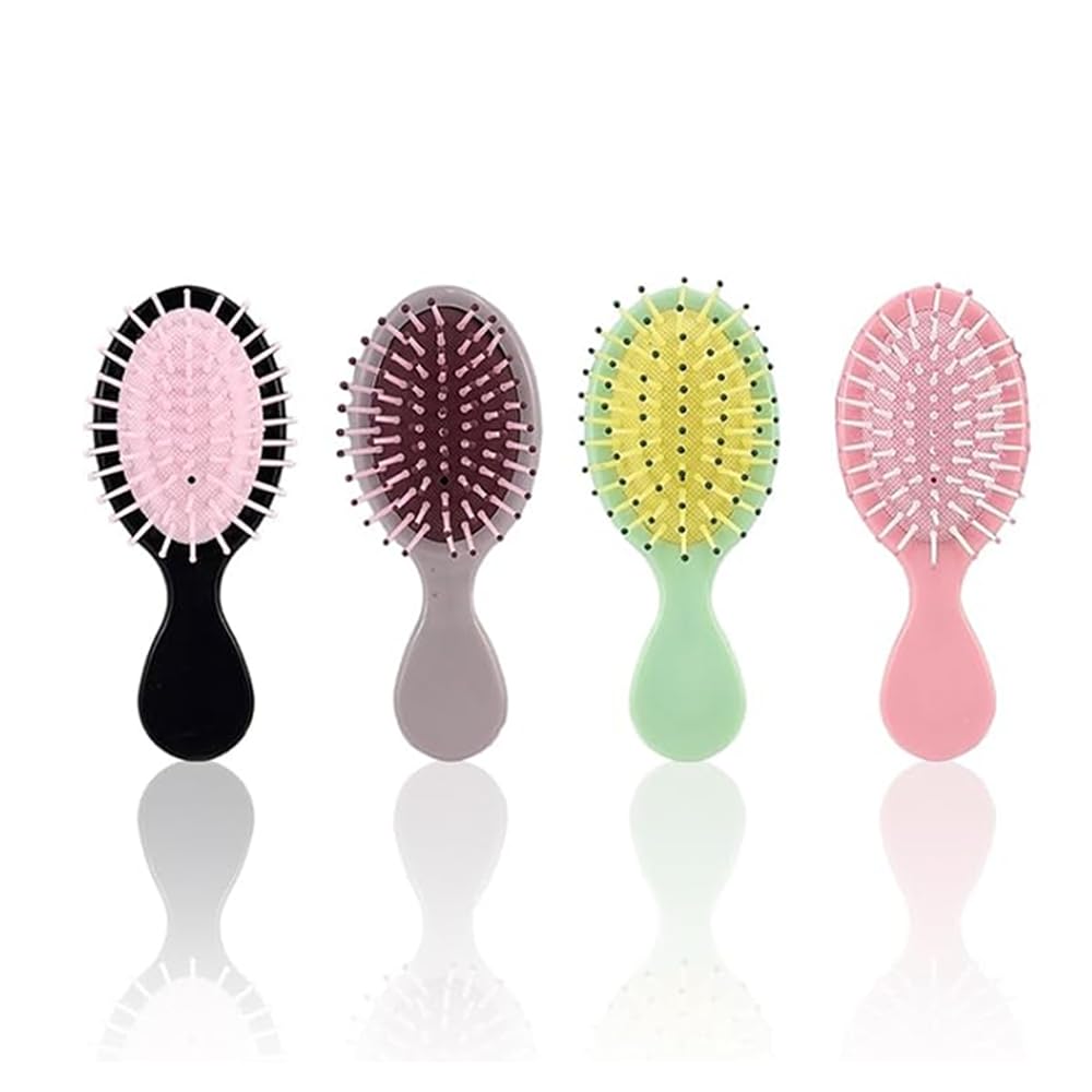 4 Pack Hair Brushes, Bridesmaid Gift, Mini Pocket Hair Brush Glide Through Tangl