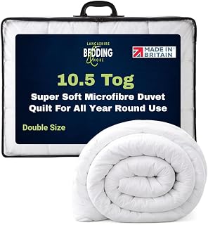 10.5 Tog Ultra Soft Microfibre Duvet, Filled with Hollowfibre, Cotton Blend Casing Hypoallergic Quilt for All Season Use- (Double; 200cm x 200cm; 78" x 78")