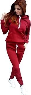 Women's Fashion Plain Tracksuit Women Long Sleeve Hoodie Top + Long Trousers Sportswear 2-Piece Set Sport Yoga Outfit