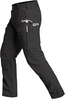 CARWORNIC Men's Stretch Tactical Cargo Pants Comfy Flex Cotton EDC Work Pants Lightweight Outdoor Hiking Trousers