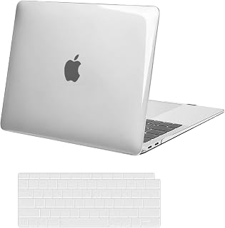 MOSISO Compatible with MacBook Air 13 inch Case M1 2021 2020 2019 2018 | A2337 A2179 A1932 Touch ID,Ultra Thin Protective Hard Shell&Keyboard Cover for MacBook Air 13.3 inch Case M1, Transparent