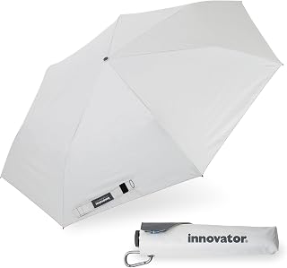 Ogawa 18767 Lightweight Wide Folding Umbrella, Hand Opening, 23.6 inches (60 cm), Innovator, For Both Sunny and Rainy Weather, Over 99% UV Reduction & Light Blocking Rate, Heat Shielding Treatment, Water Repellent, White x Silver, 7 Ribs, Carbon Ribs, Storage Case Included, UV Protection, Parasol Boys, Gift