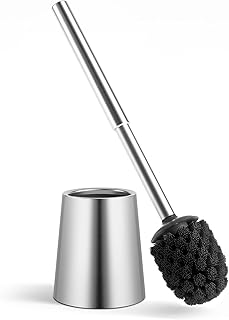 Toilet Brush And Holder Set, 304 Stainless Steel, Bristle Head,Silver