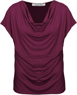 Van Der Rich ® - Women's Cowl Neck Blouse T-Shirt