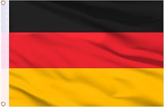 AhfuLife 4pcs Germany Flag, 150 x 90 cm, Germany Flag, Double Sided with Brass Eyelets for World Cup, European Championship, Football Events, Outdoor Gardens and Party