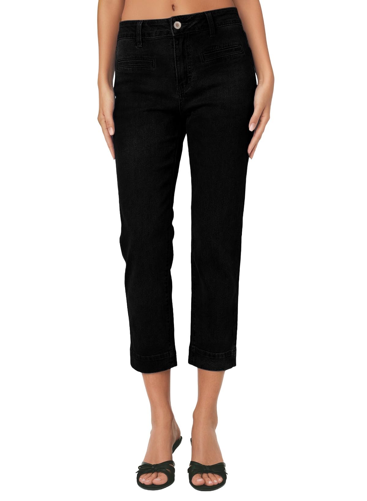 Sidefeel Women's Capri Jeans High Waist Stretchy Skinny Jeans Casual Summer Tren