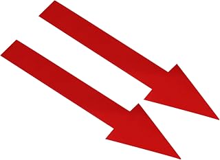 Arrow Stickers, 8" x 2" PVC Removable Waterproof Arrows Sticker for Wall Marking, Arrow Sign for Road Directions, Red (Pack of 10)