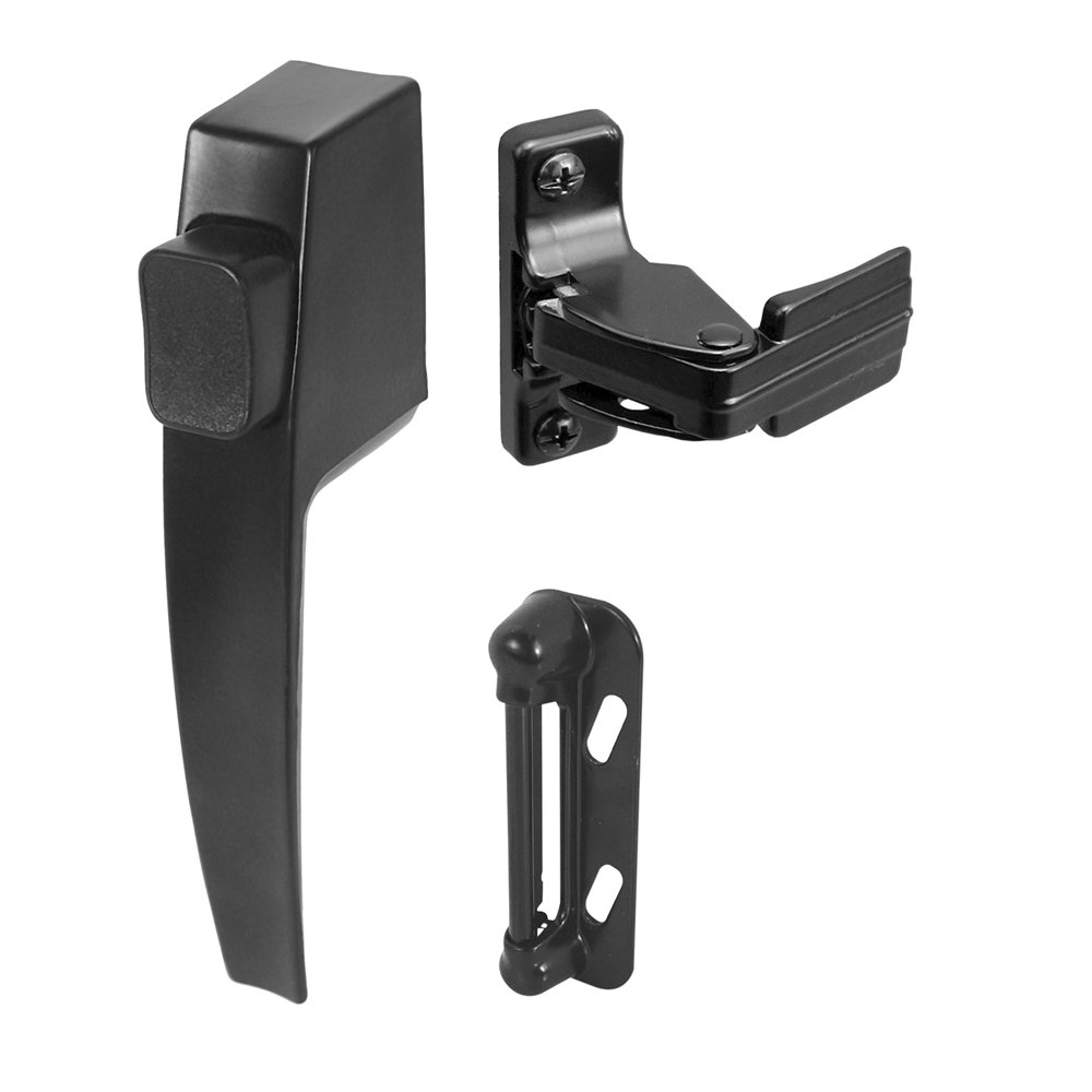 Prime-Line Push Button Latch Set, Black | Screen & Storm Doors, 1 Set