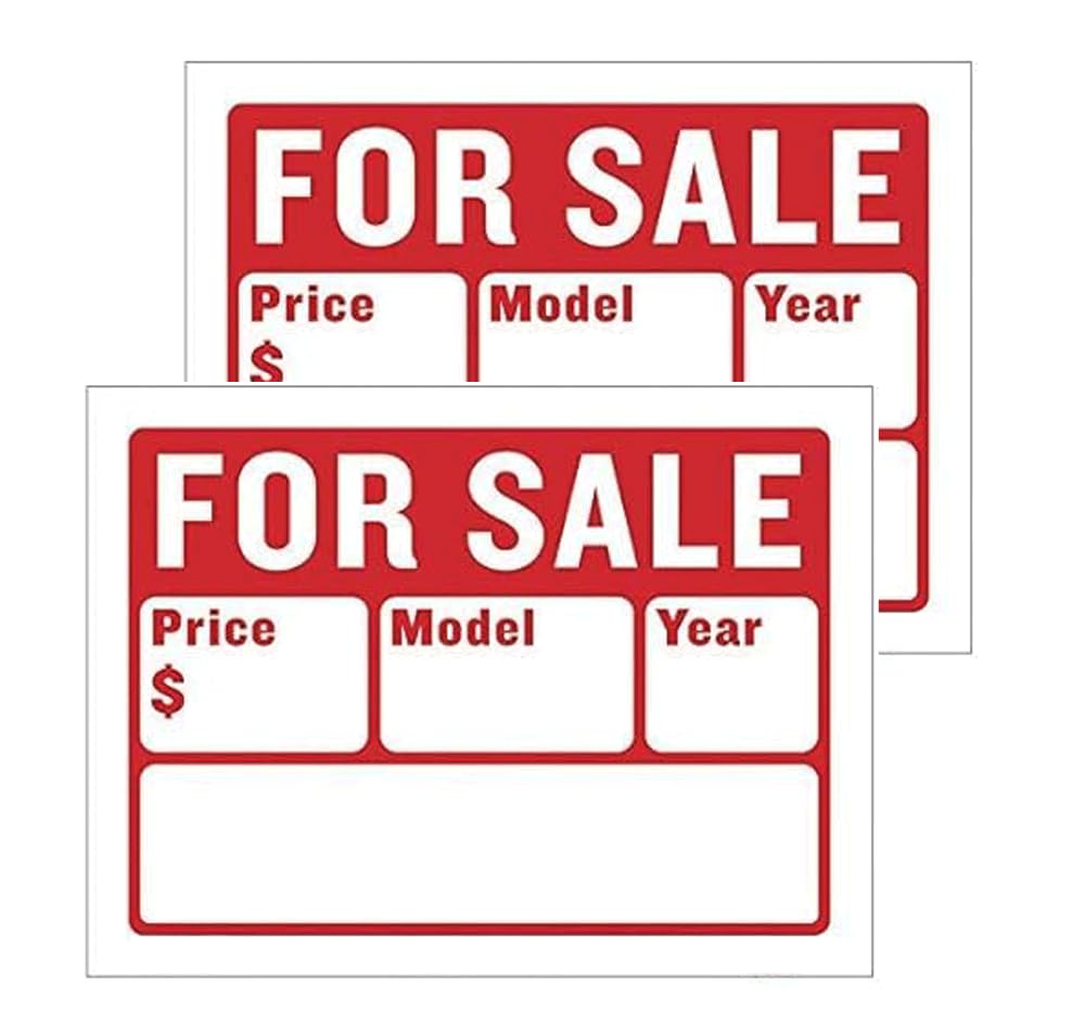 Car Auto Sales For Sale Sign 9"X12" (2-Line) - Customize Model Year & Phone - In