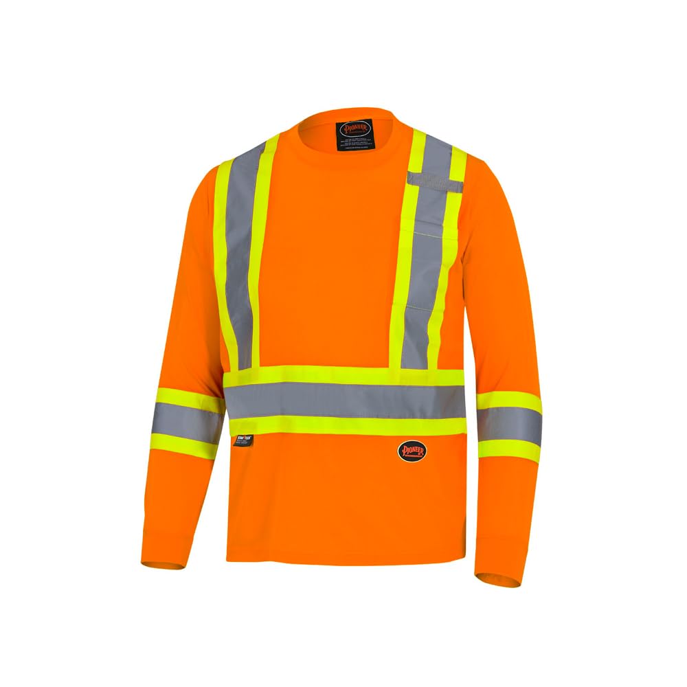 Pioneer High Vis Shirt for Men - Safety Long Sleeve T-shirt - Class 2 | Hi Vis O