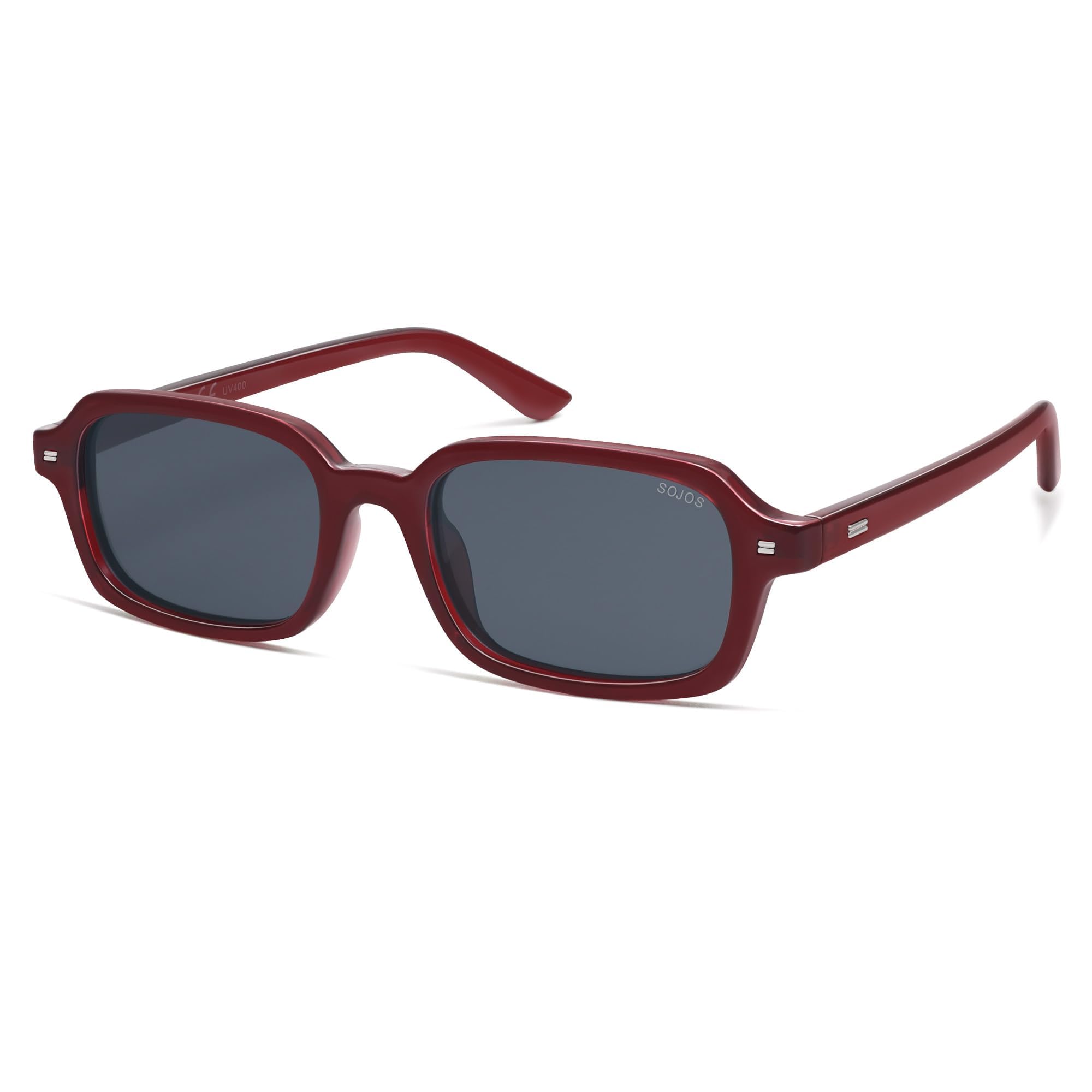 SOJOS Trendy Rectangle Polarized Sunglasses Womens Mens SJ2610