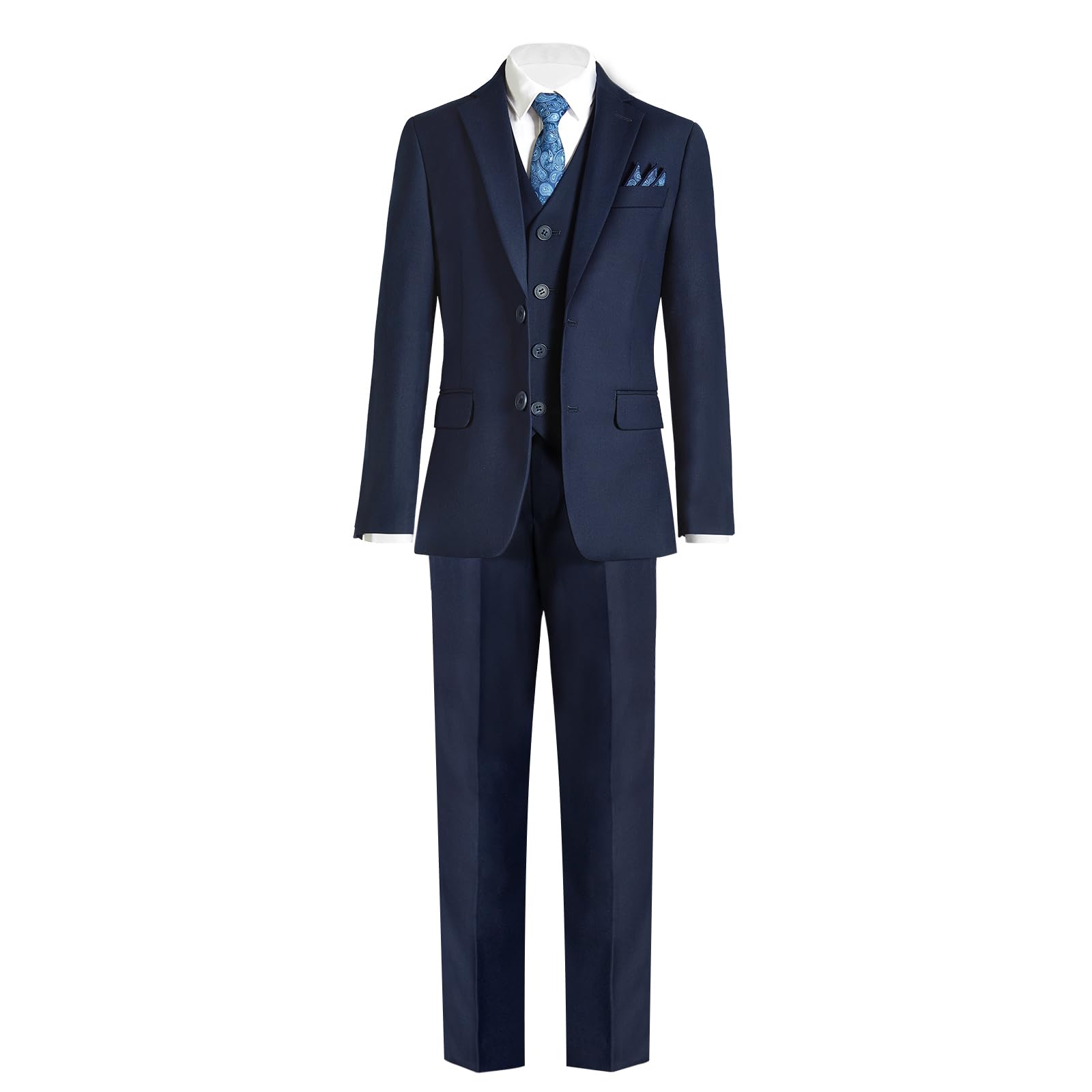 Boys Formal Suit Set 5 Pieces Slim Fit Ring Bearer Outfit