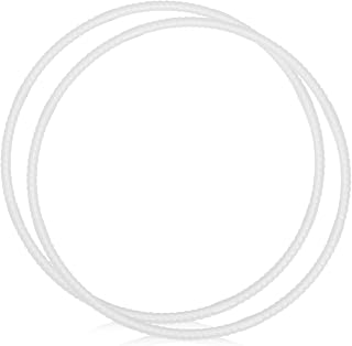 WinnerWhy 2 Pcs Kids Exercise Hoop Toy Hoop Detachable, White, 23 Inch | Adjustable Plastic Toy Ring, Playground Equipment for School, Colored Circles Exercise Ring for Children Teens Dog
