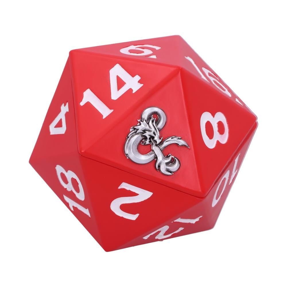 Nemesis Now Dungeons & Dragons D20 Dice Storage Box, 13.5cm, Resin, Red, Officia