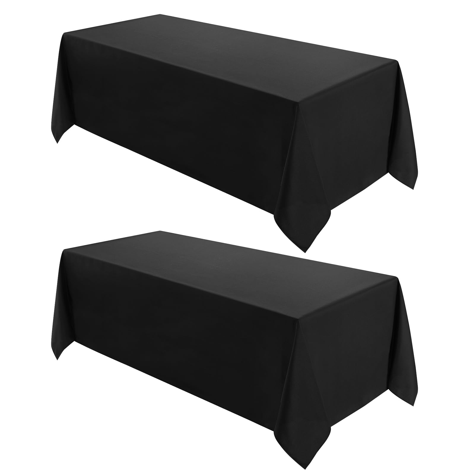 VidaFete Classic Series 2 Pack 90 * 132inch Black Rectangle Tablecloth | Stain &