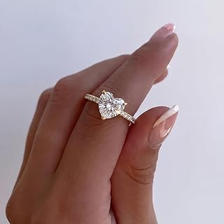 1 Pcs Sweet Delicate 1ct Cubic Zirconia Promise Ring for Women Daily Wear Best Gift for Couples