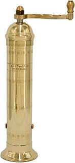 Alexander Home Original Greek Pepper Mill, 9-Inch Brass - European Manual Pepper Grinder, Refillable
