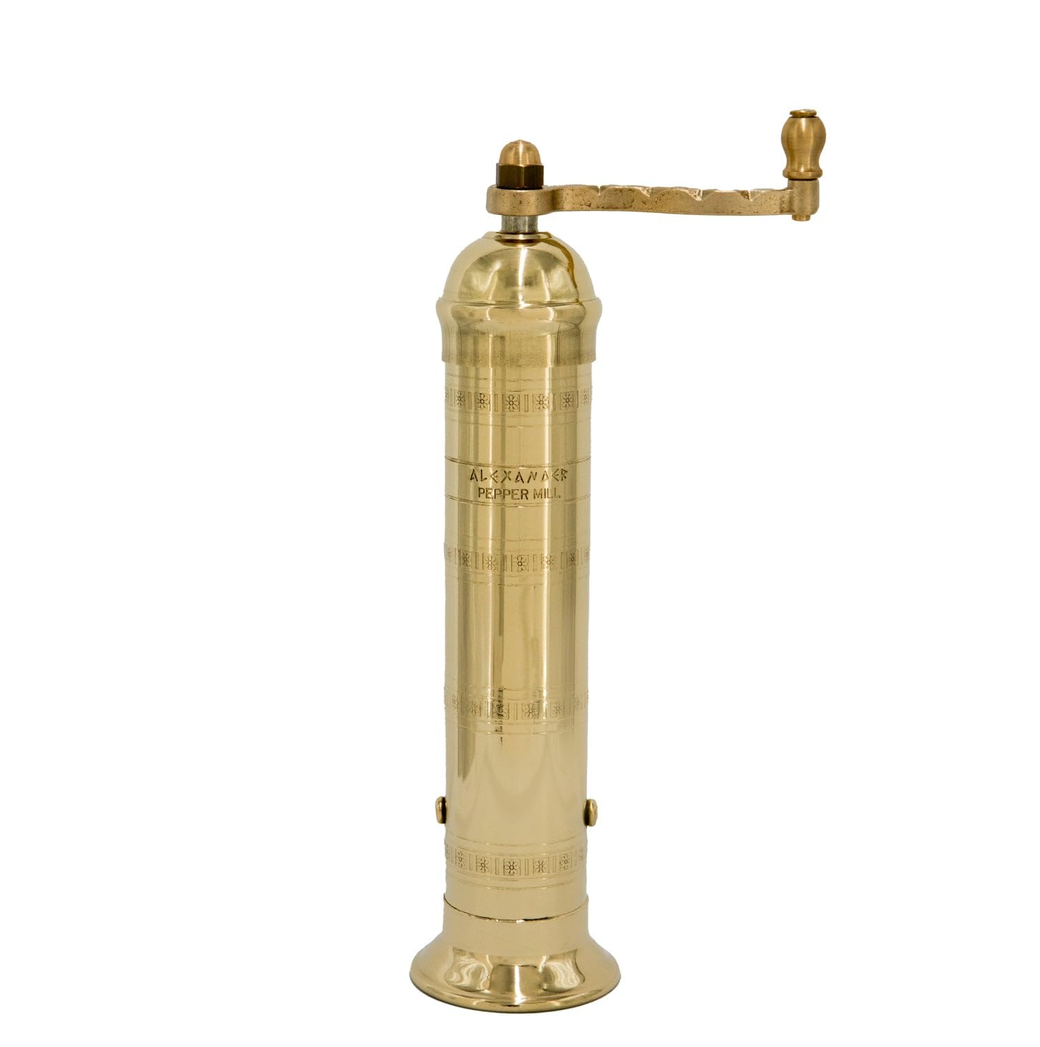 Alexander Home Original Greek Pepper Mill, 9-Inch Brass - European Manual Pepper
