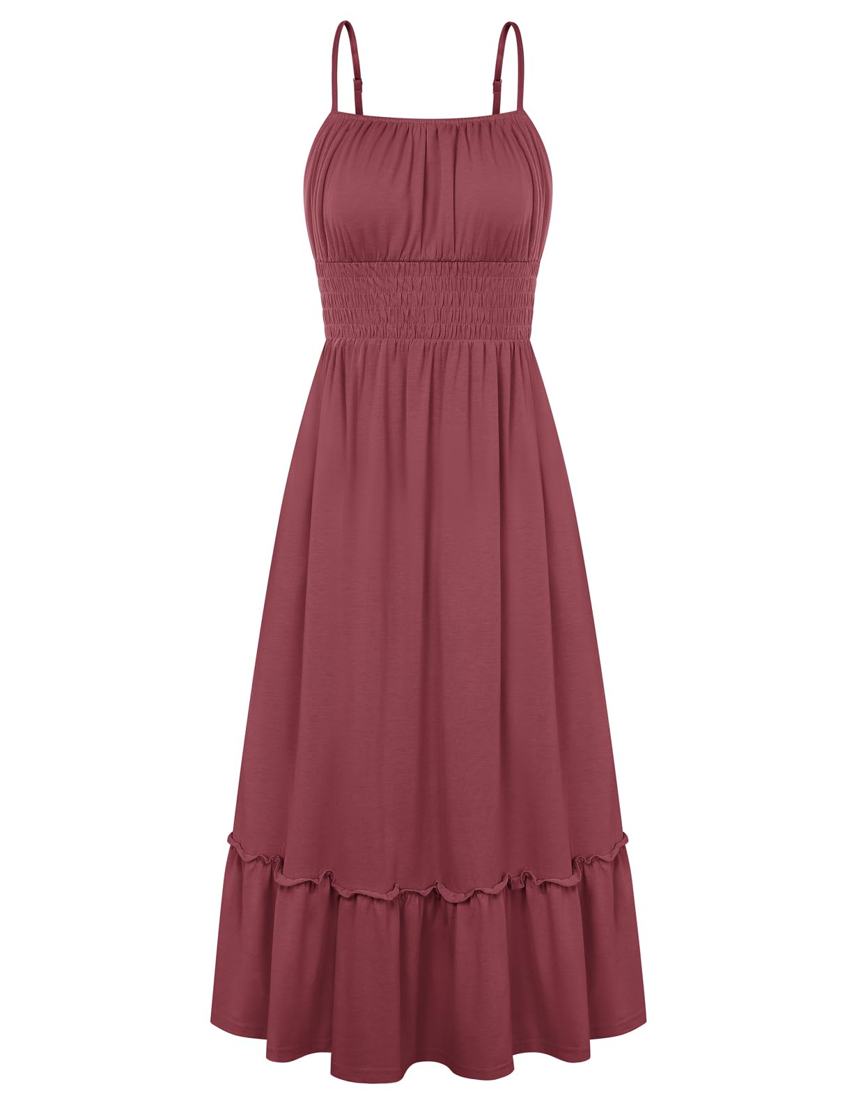 GRACE KARIN Womens Summer Maxi Dress Casual Sleeveless Spaghetti Strap Smocked R