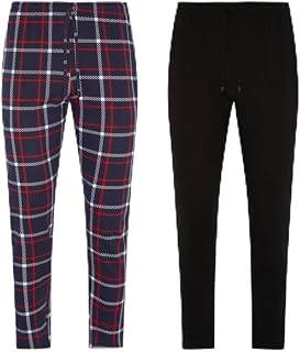 FM London mens pajamas 2 pack - lightweight pajama pants for men sleepwear and sleepwear