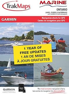 TrakMaps Marine Ontario Chart Map for Garmin Including Detailed shorelines and Depths of Lakes, Rivers and Waterways