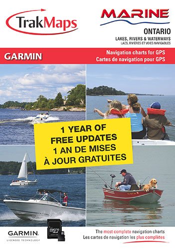 TrakMaps Marine Ontario Chart Map for Garmin Including Detailed shorelines and D