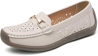 Women's Flat Loafers Slip On Lightweight Casual Round Toe Work Business Low Heel Shoes Non Slip