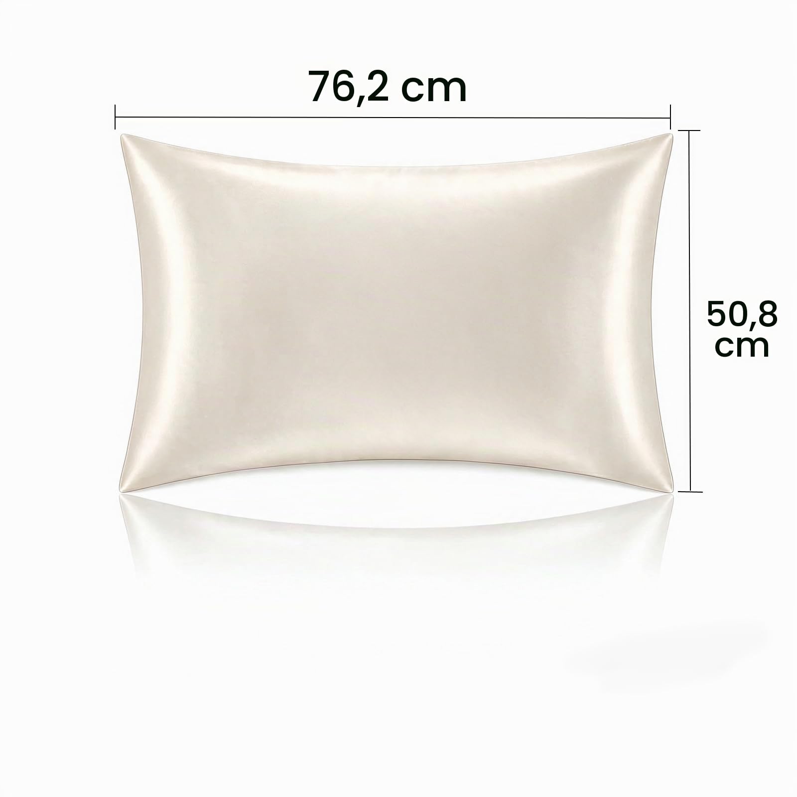 Set of 2 Satin Pillowcases for Hair and Skin, 20 x 30 Inches with Envelope Closu