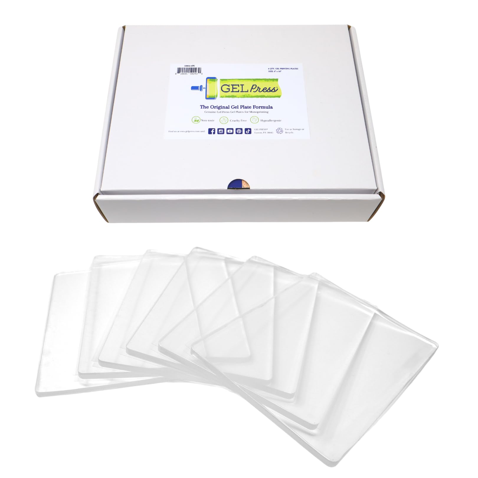 Gel Press Gelli Printing Plates - (Size: 8" X 10") - 10802-6PK | (6-Piece Class 